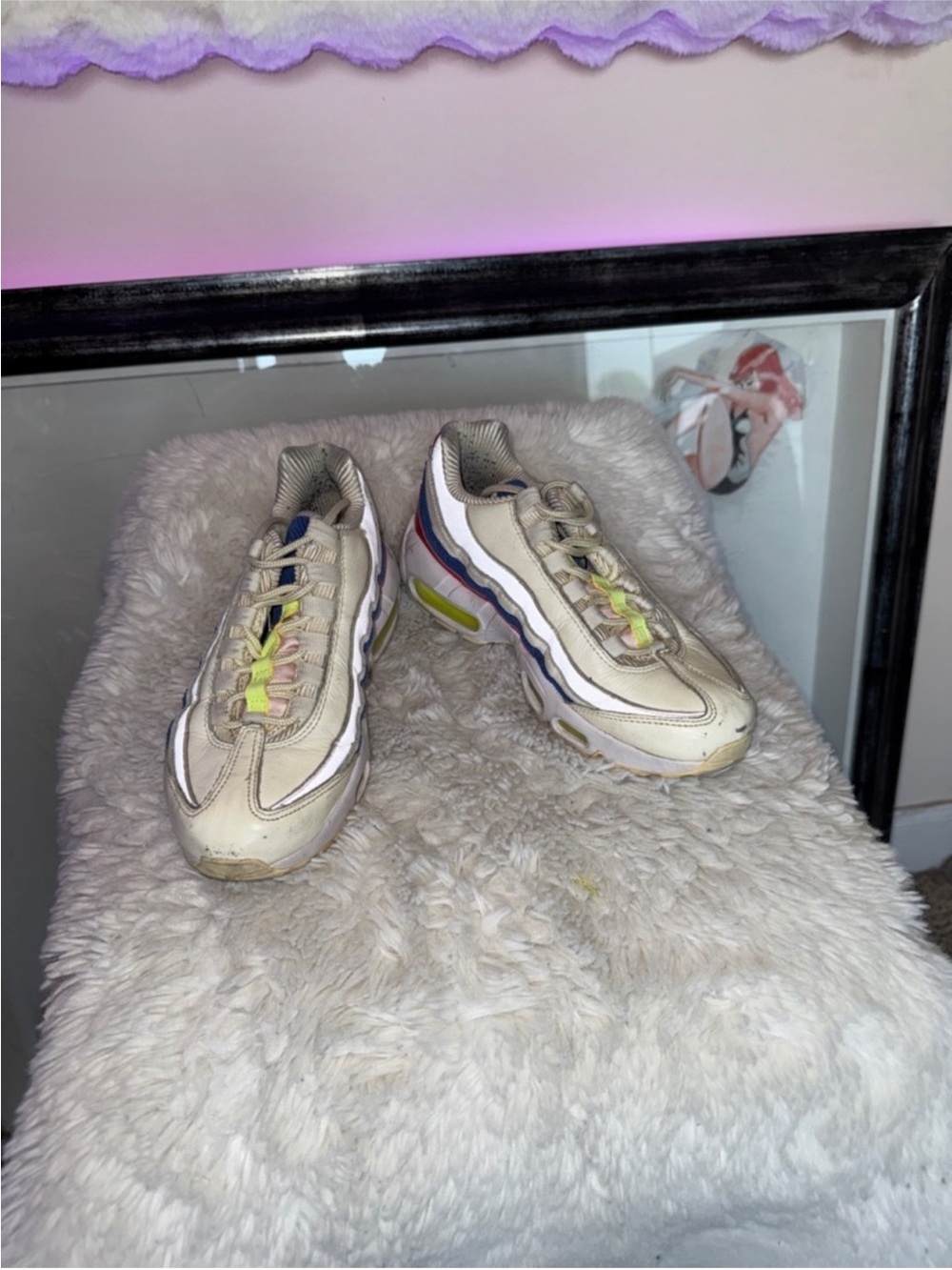 Women’s Running Sneakers - Cream with Multicolor Accents